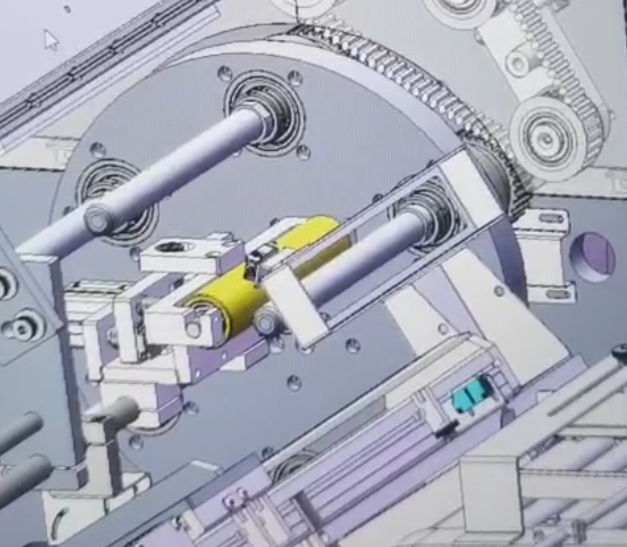 3D図で搬送ローラーとワーク保持を確認